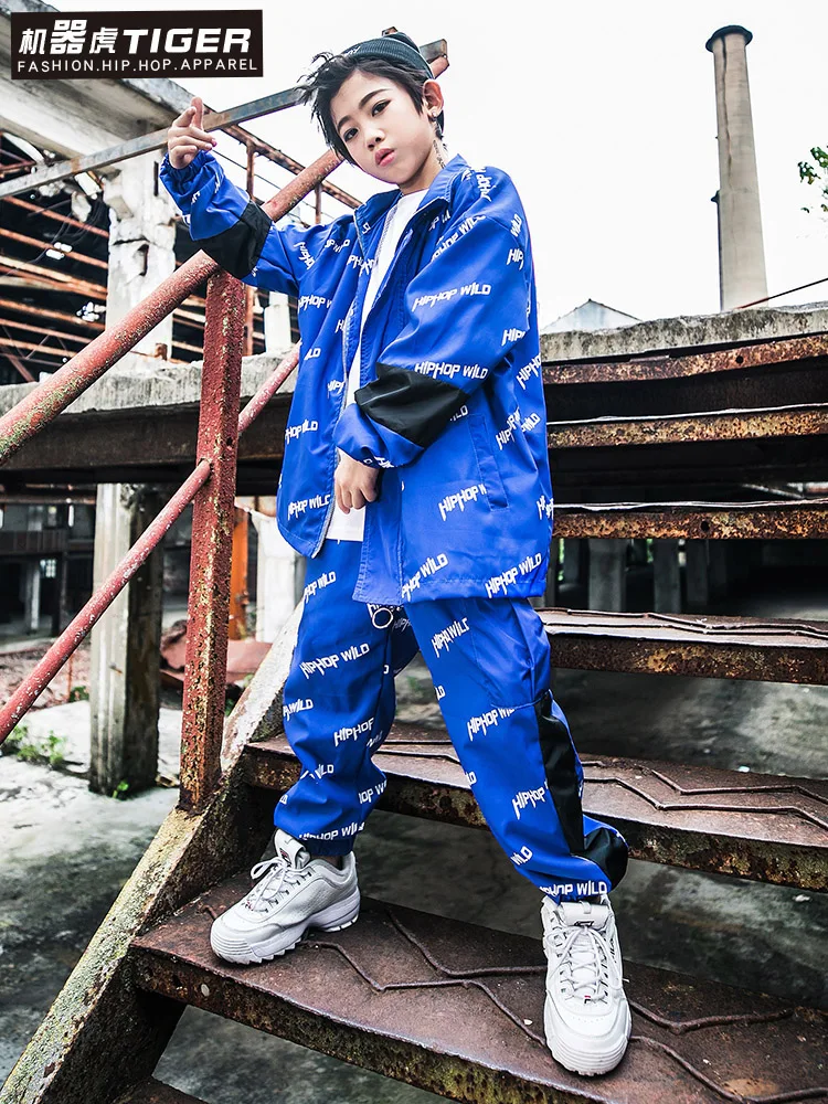 Корейская версия свободная куртка и брюки джазовый костюм детская танцевальная