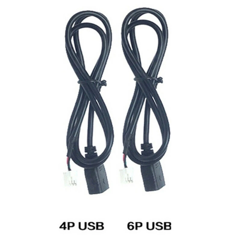 

USB-кабель, 2 шт., 4 контакта + 6 контактов, для автомобильного радио, стерео, 1 м, USB-кабель, USB-адаптер 124B