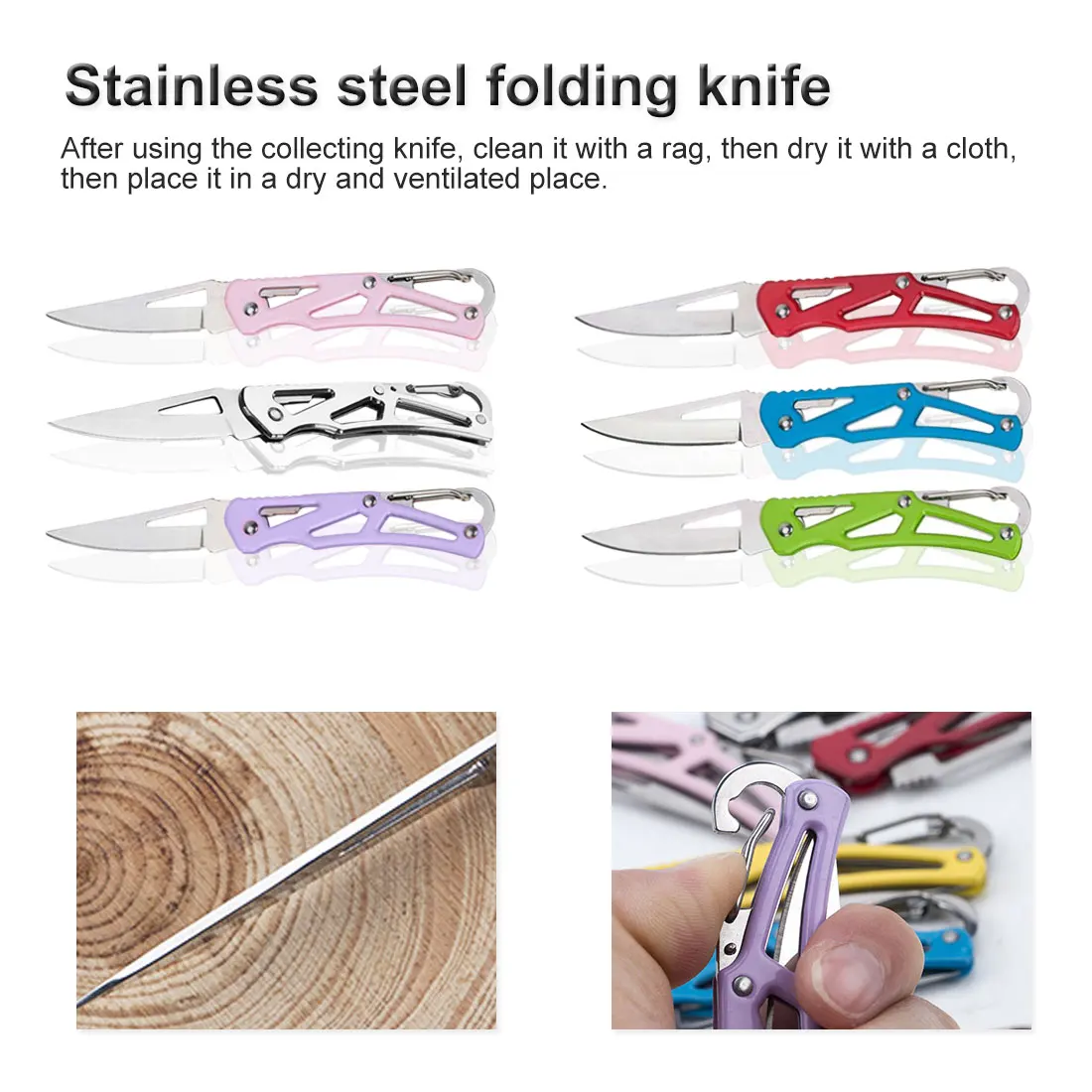 

Stainless Steel Foldable Pocket Knife Mini Portable Folding Knife Fruit Cutter Practical Camping Outdoor Survival Tool