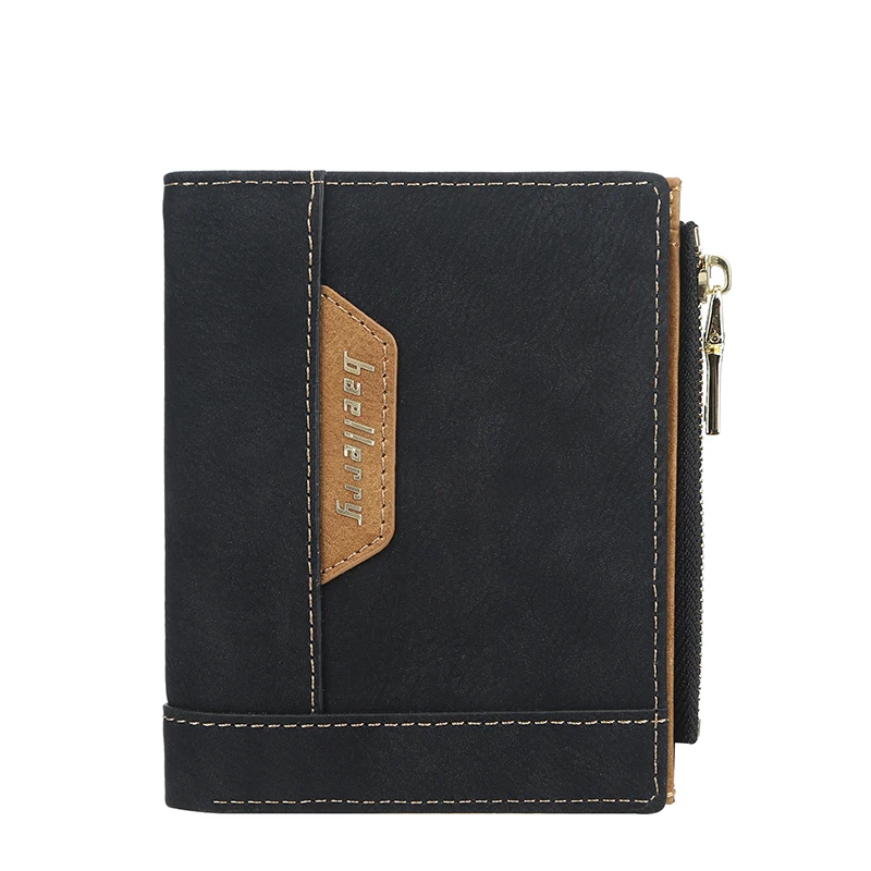 Мужской короткий кошелек, многофункциональный кошелек с вертикальной пряжкой, Модный молодежный кошелек на молнии