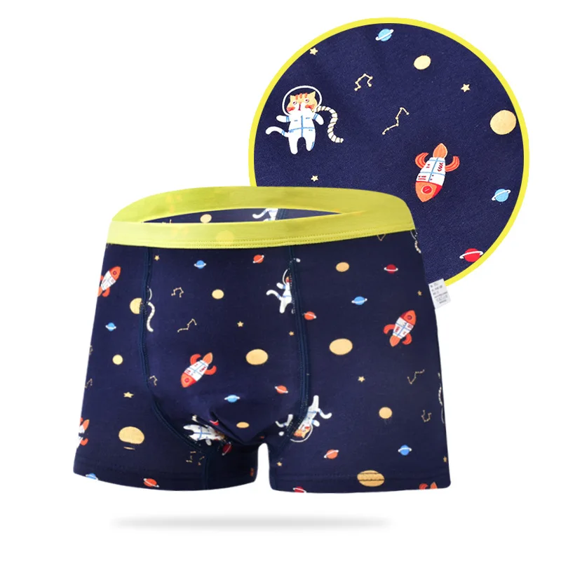 

5pcs Cotton Boys Underwear Kids Cartoon Universe Boxer Briefs Boy Shorts Dark Blue Children Underpants 2-13Years Old