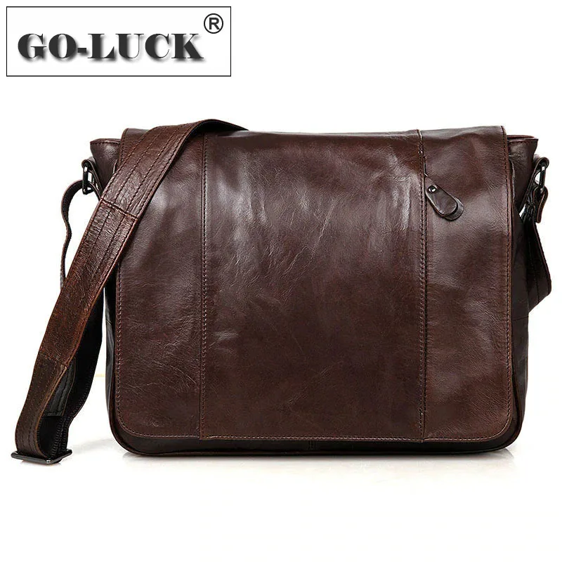 Сумка мессенджер мужская из натуральной воловьей кожи Классическая сумочка на