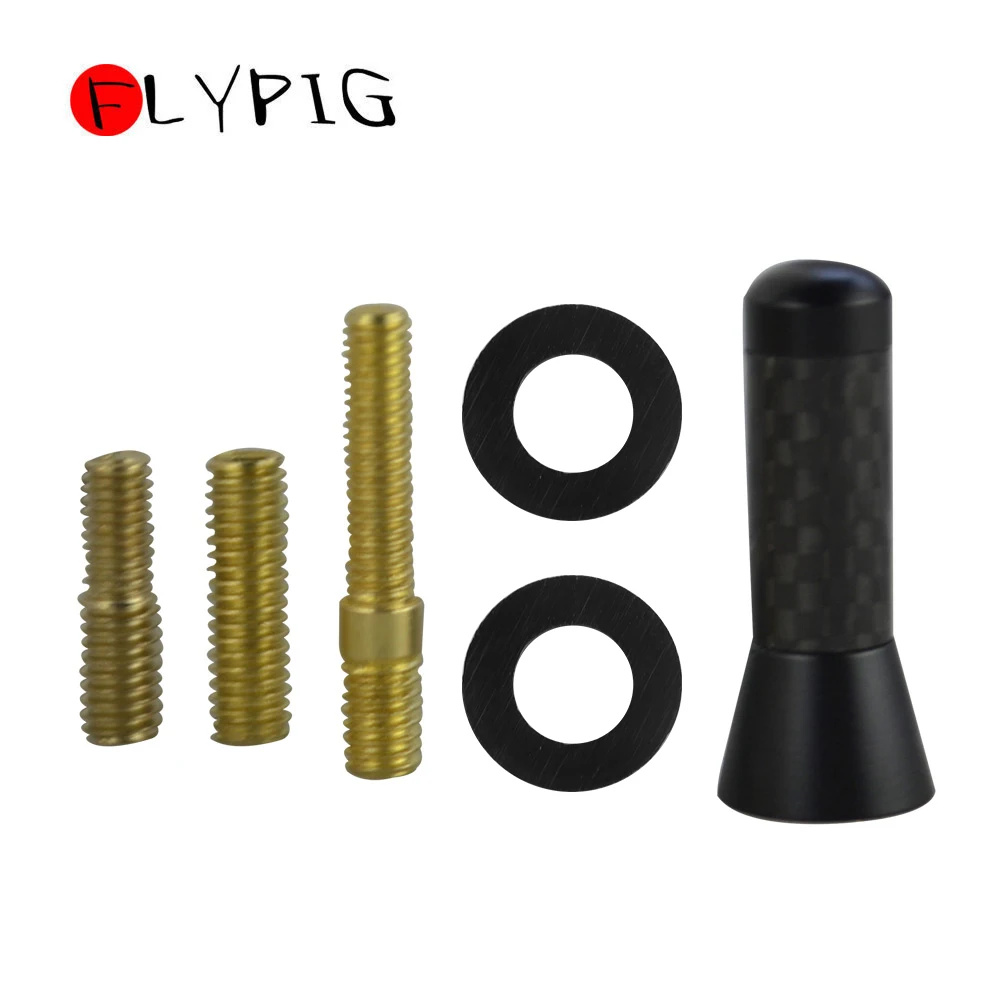 FLYPIG 1 4 &quotУниверсальный Автомобильный Черный Мини карбоновое волокно короткая мачта Stubby крыша радио антенна