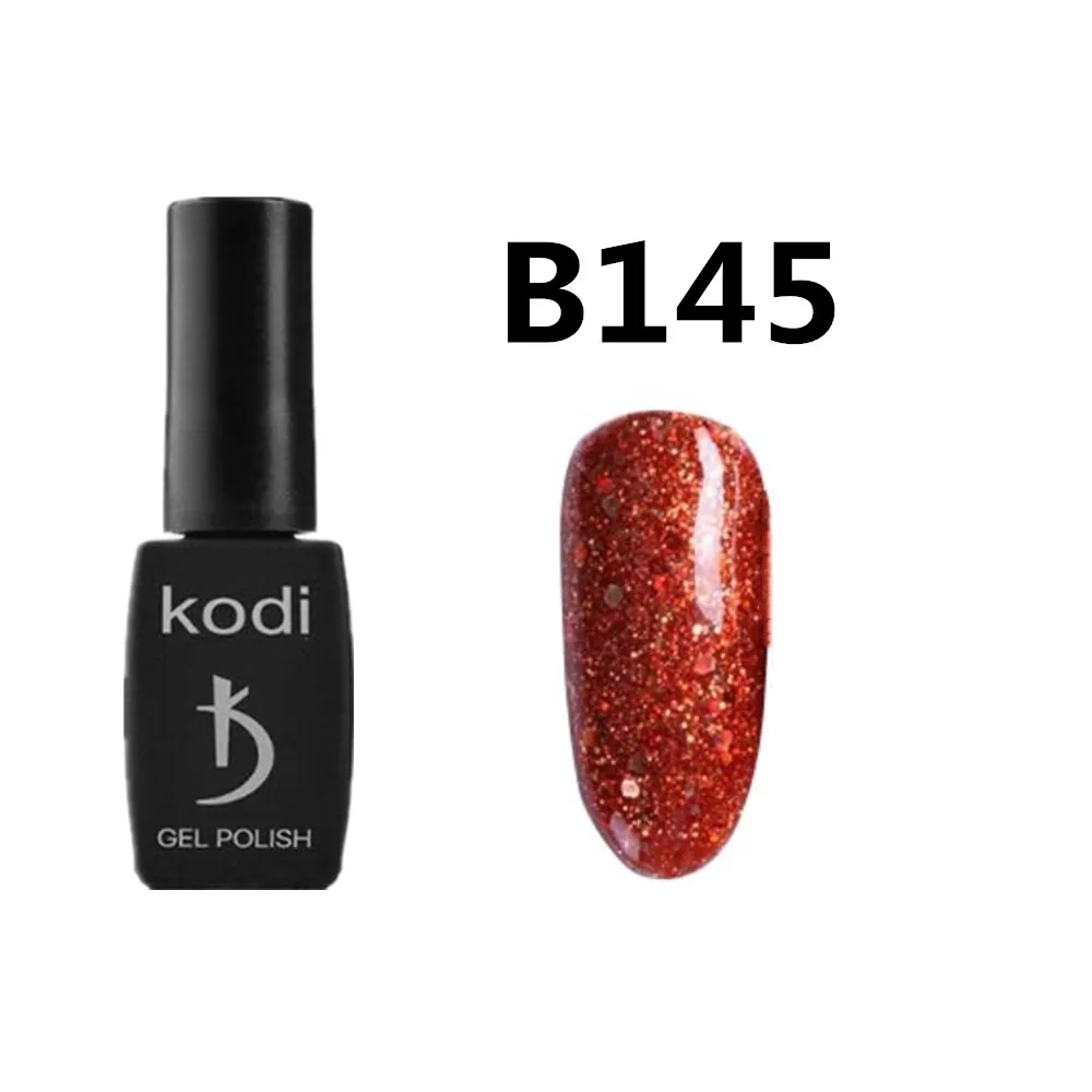 B145 KODI гель 12 мл гель для ногтей с блестками лак Профессиональный голографический красный УФ светодиодный гель для ногтей замачиваемый стойкий лак для ногтей - Цвет: B145