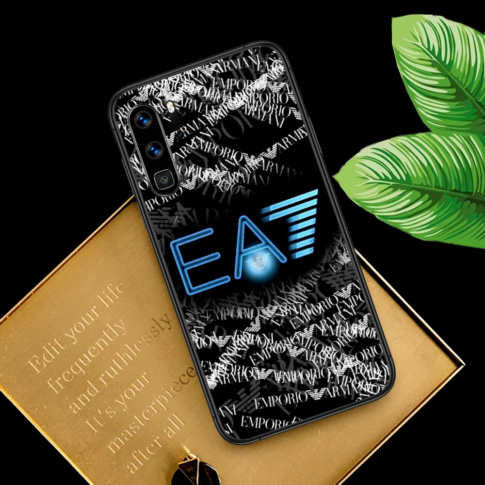 

EA7 Luxury Fashion Phone Case For Huawei P Mate Smart 10 20 30 40 Lite Z 2019 Pro black Funda Soft Back Luxury Prime Tpu Etui