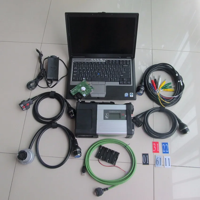 full set Mb star c5 диагностический сканер с ноутбуком d630 ram 4g hdd 320gb программное обеспечение,12 windows 7 готов к использованию - Цвет: full set
