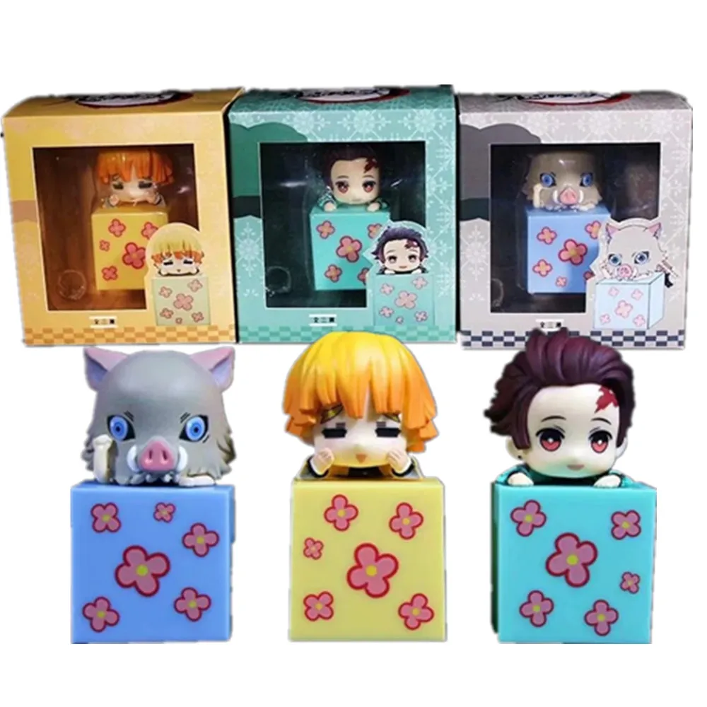 

Anime Kimetsu no Yaiba Tanjirou Zenitsu Nezuko Q.ver Action Figure Demon Slayer Nezuko Tanjirou Figurine Cute Toys