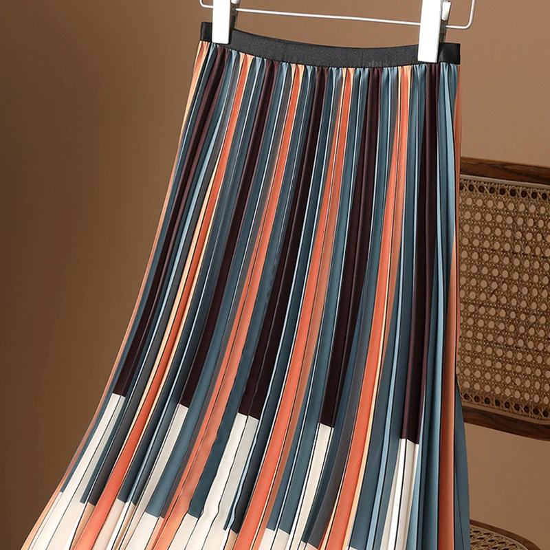 Женская плиссированная юбка с высокой талией повседневная трапециевидная