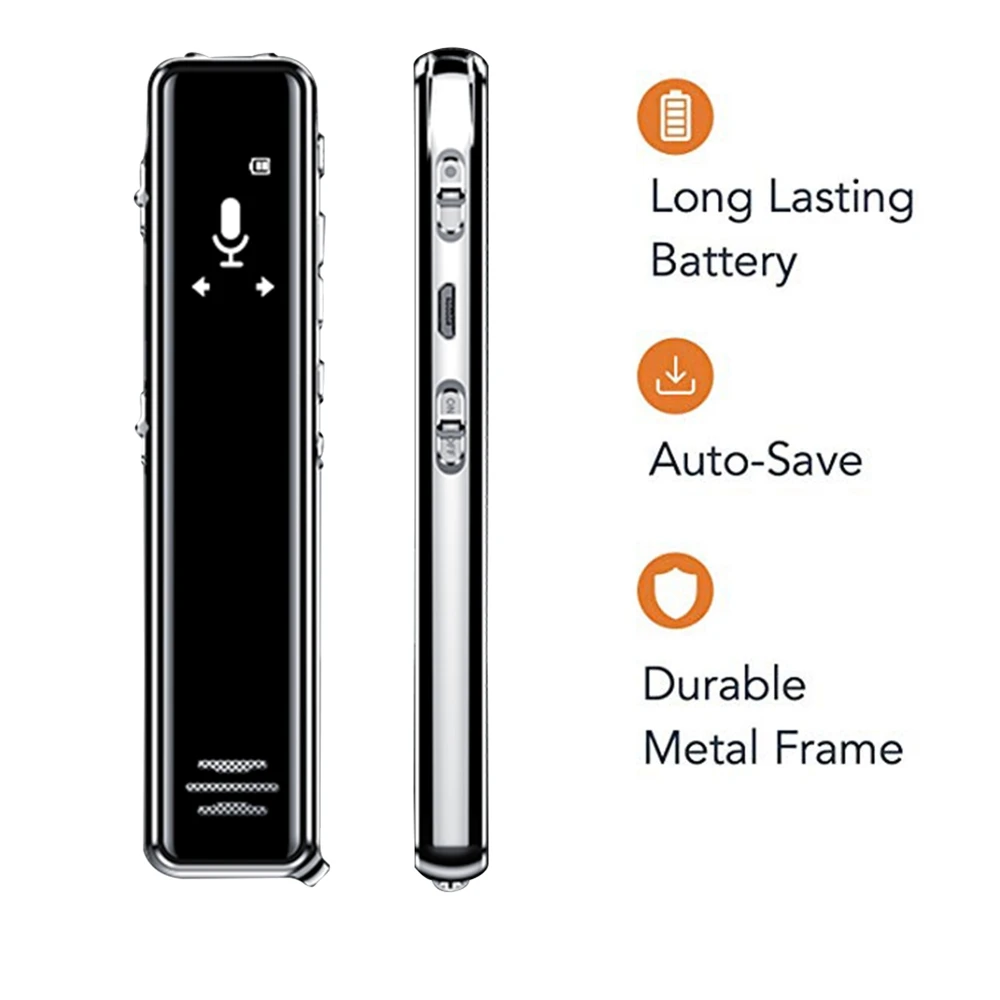 

16G Portable MINI Professional Digital Voice Recorder WAV 68 Hours Long Recording Intelligent Noise Reduction timing Recorder