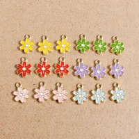 10pcs 912mm 6 colors enamel small flower charms pendants for making necklaces earrings bracelets diy handmade jewelry findings