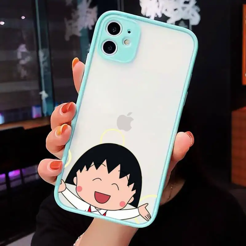 

Chibi Maruko cute girl high quality Phone Cases matte transparent For iphone 7 8 11 12 plus mini x xs xr pro max cover
