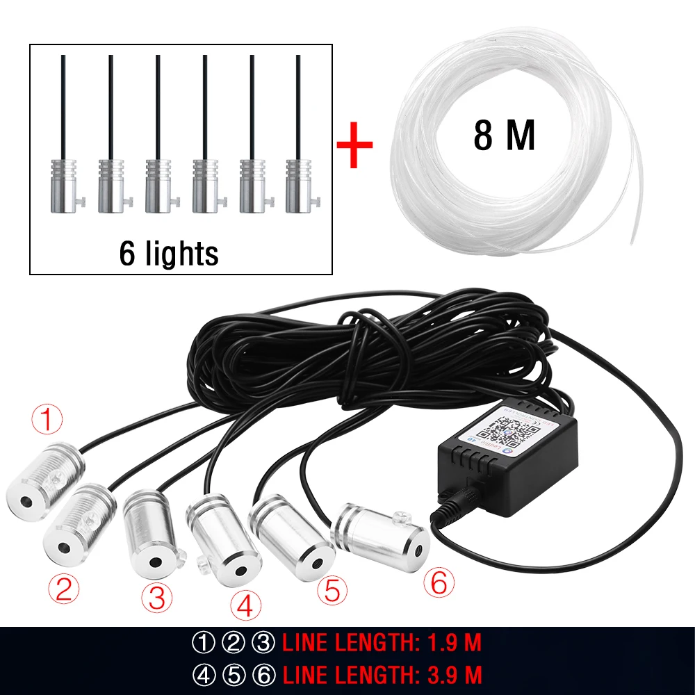 

Многофункциональная RGB-подсветка Для Автомобиля 4/5/6 В 1 С Bluetooth-управлением