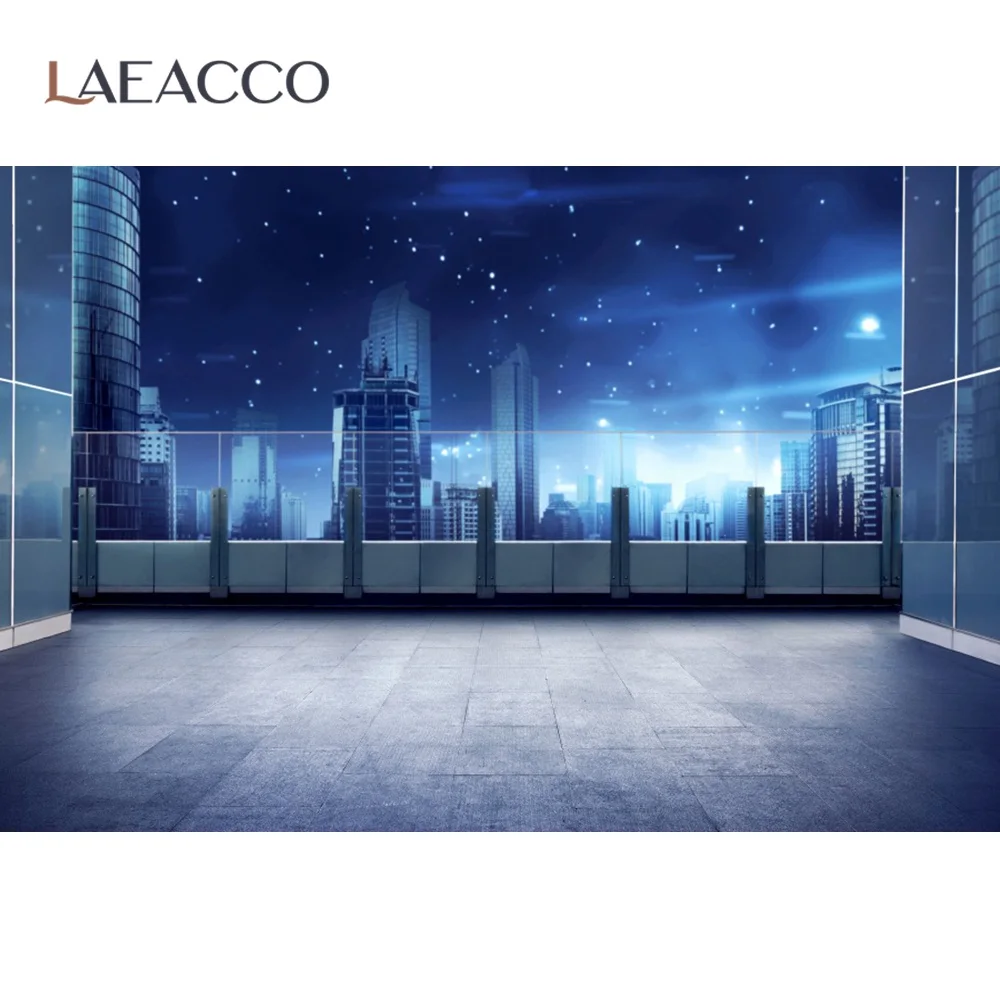 Laeacco современный городской здания Viewroom остекленной двери занавески домашний