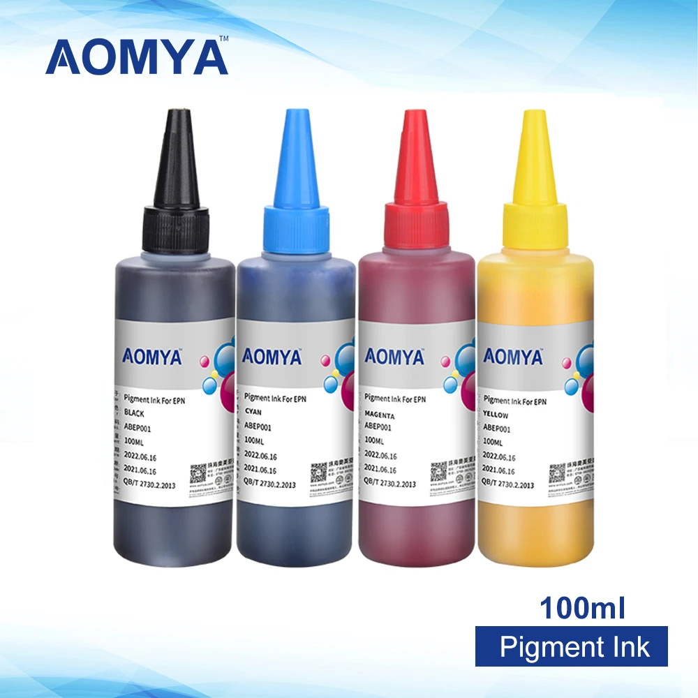 100 ml Pigment Ink For Epson Inkjet Printers All Models Waterproof Vivid Colors Printing Ink BK C M Y Colors