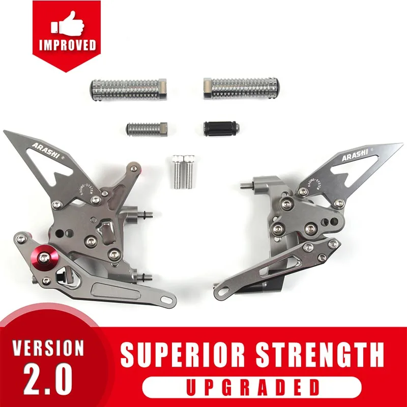 Arashi 1 комплект для поездок на мотоцикле DUCATI Panigale 1199 2012 2013 ЧПУ Rider регулируемая подножка подножки Rearset черный - Цвет: Gray