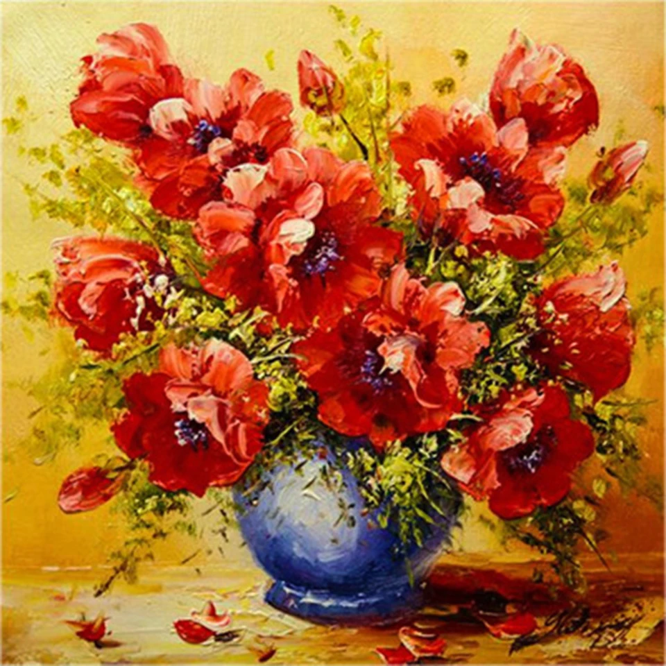 Алмазная 5D картина цветные цветы полноразмерная/круглая вышивка мозаика