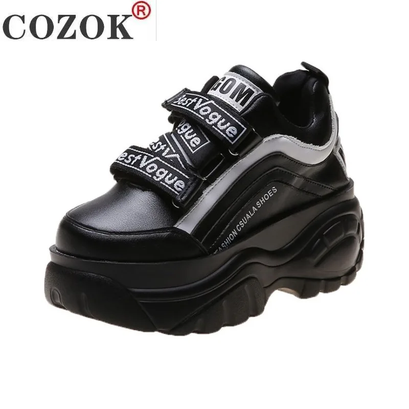 

Women Chunky Sneakers 2020 Fashion Platform Sneakers Ladies Brand Wedges Casual Shoes For Woman Leather Sports Dad Shoes 7cm