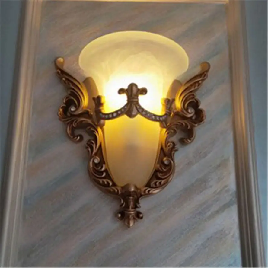 American Artificial marble glass Angel Wings wall lamp for tv background bedroom bedside classic decorative sconces light | Освещение