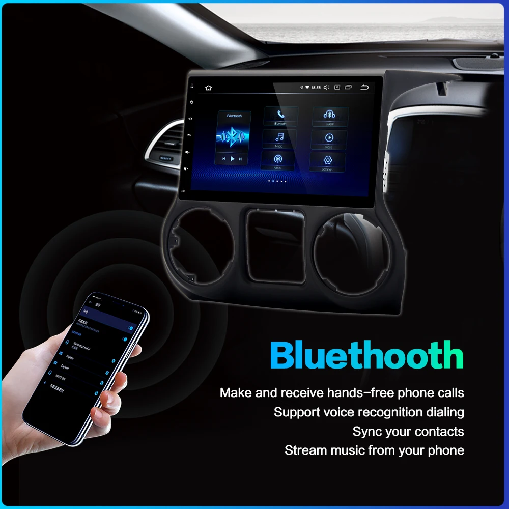 Dasaita 10," ips экран 1Din автомобильный Android 9,0 DSP для Jeep Wrangler радио 2011- HDMI Bluetooth 1080P видео 64G rom MAX6