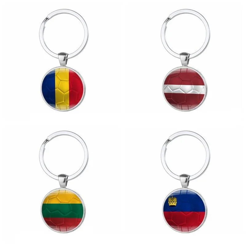 

Romania Latvia San Marino National Flags Crystal Pendant Car Keyring Keychain Auto Key Ring Chain
