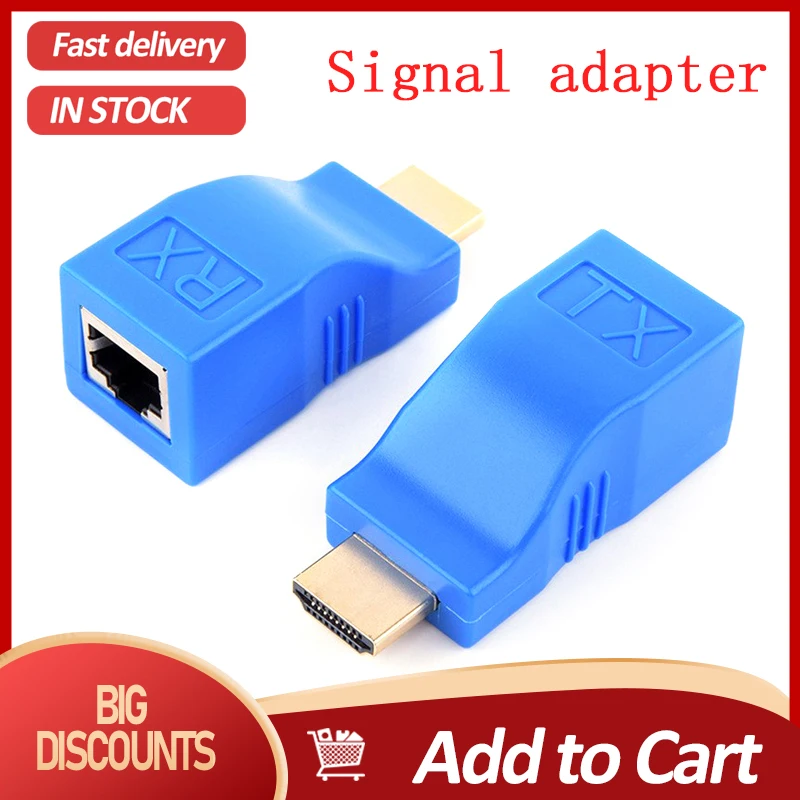 

4K HDMI-compatible Extender Extension up to 30m Over CAT5e / 6 UTP LAN Ethernet Cable RJ45 Ports LAN Network