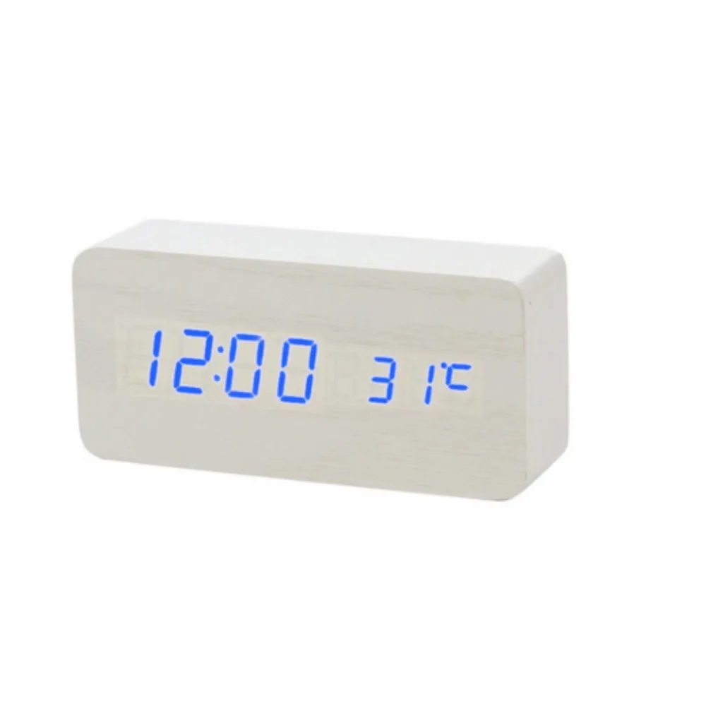Temperature white B Деревянные часы современный Цифровой дный светодиодный стол часы будильники детский электронный таймер календари электронные часы настольные электронные часы электронные настольные часы будильник детский - Цвет: Temperature white B