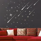 Fshion 3D метеоритные звезды Вселенная съемка блестящая Звезда Наклейка на стену Светоотражающие настенные наклейки для дома модные украшения зеркала