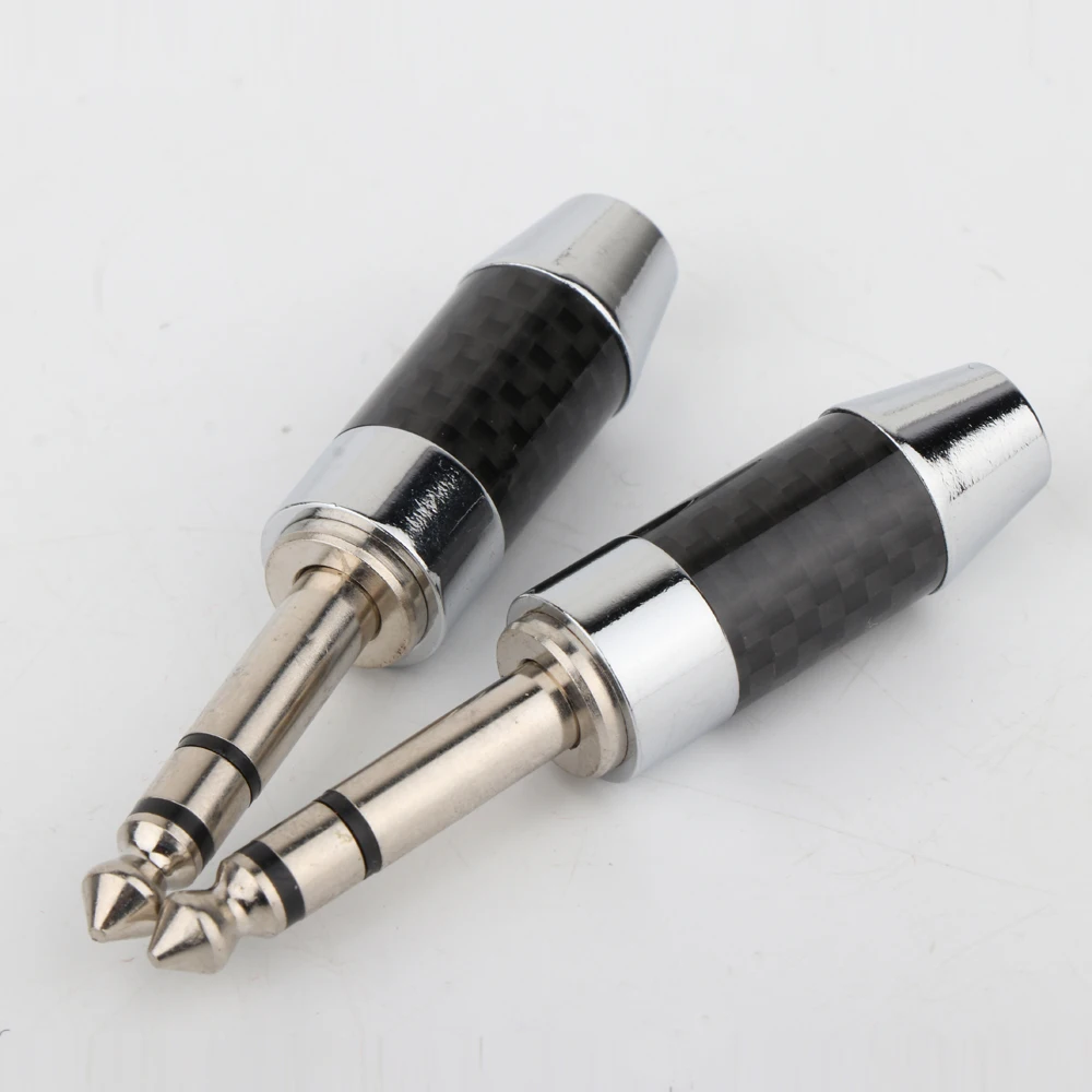 6,35 mm TRS-Adapter, rhodiniert, Kopfhörerstecker, 9 mm Kohlefaser, Hifi, 3,5 mm Kopfhörerkabel-Anschlüsse, AUX-Audio-Adapter – Detail 4