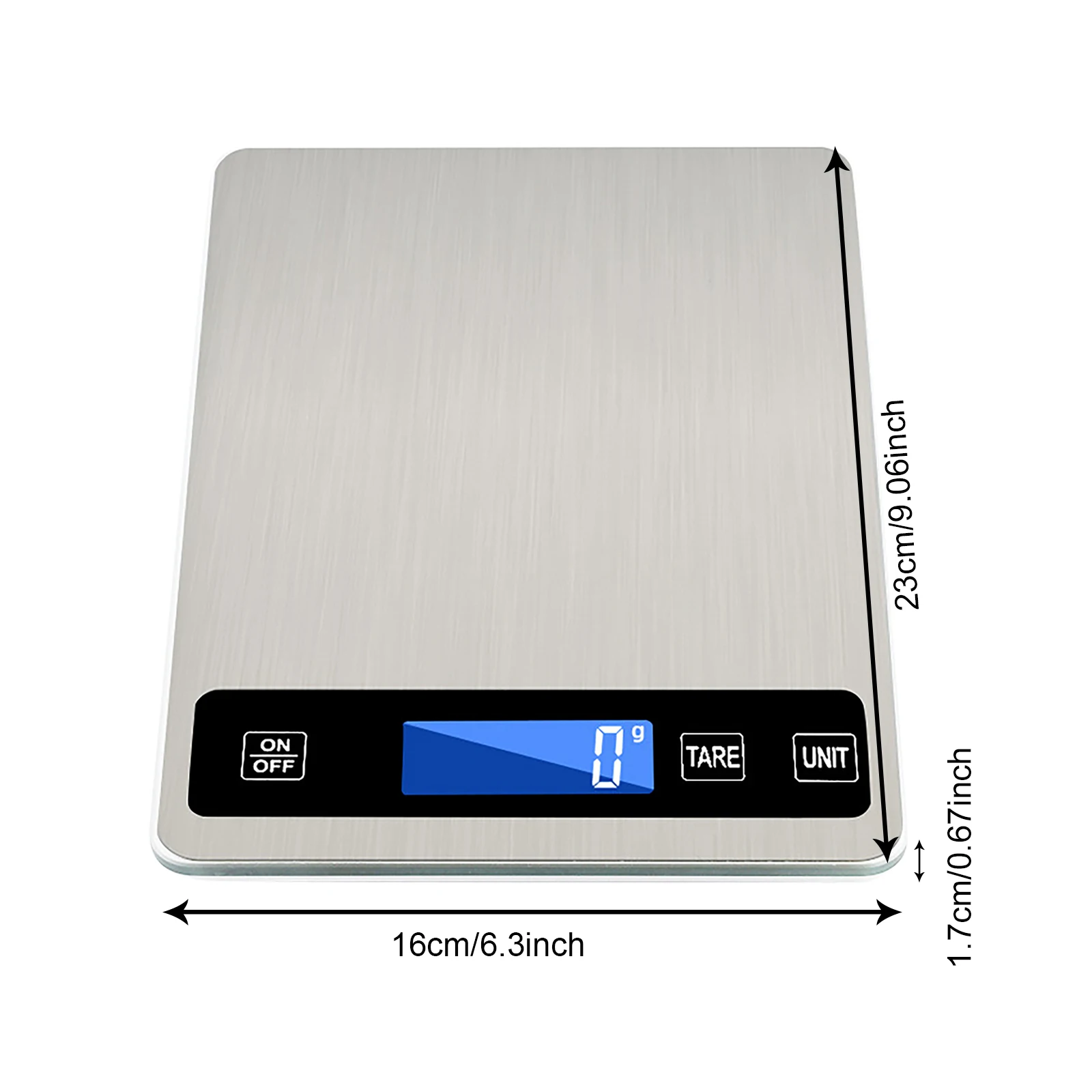 

Food Scale Multifunction Digital Kitchen Measures Weight 0.1Oz Precise Graduation LCD Display Stainless Steel and Tempered Glass
