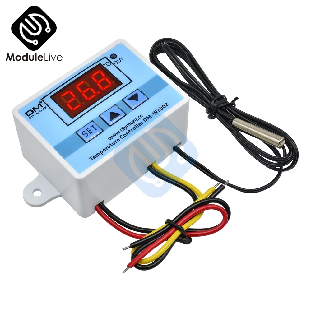 12V W3002 12 В 24 в 110 В 220 В светодиодный цифровой регулятор температуры термос терморегулятор датчик измеритель нагрева охлаждения+ 1 м 10 к 3950 провод - Цвет: 12V