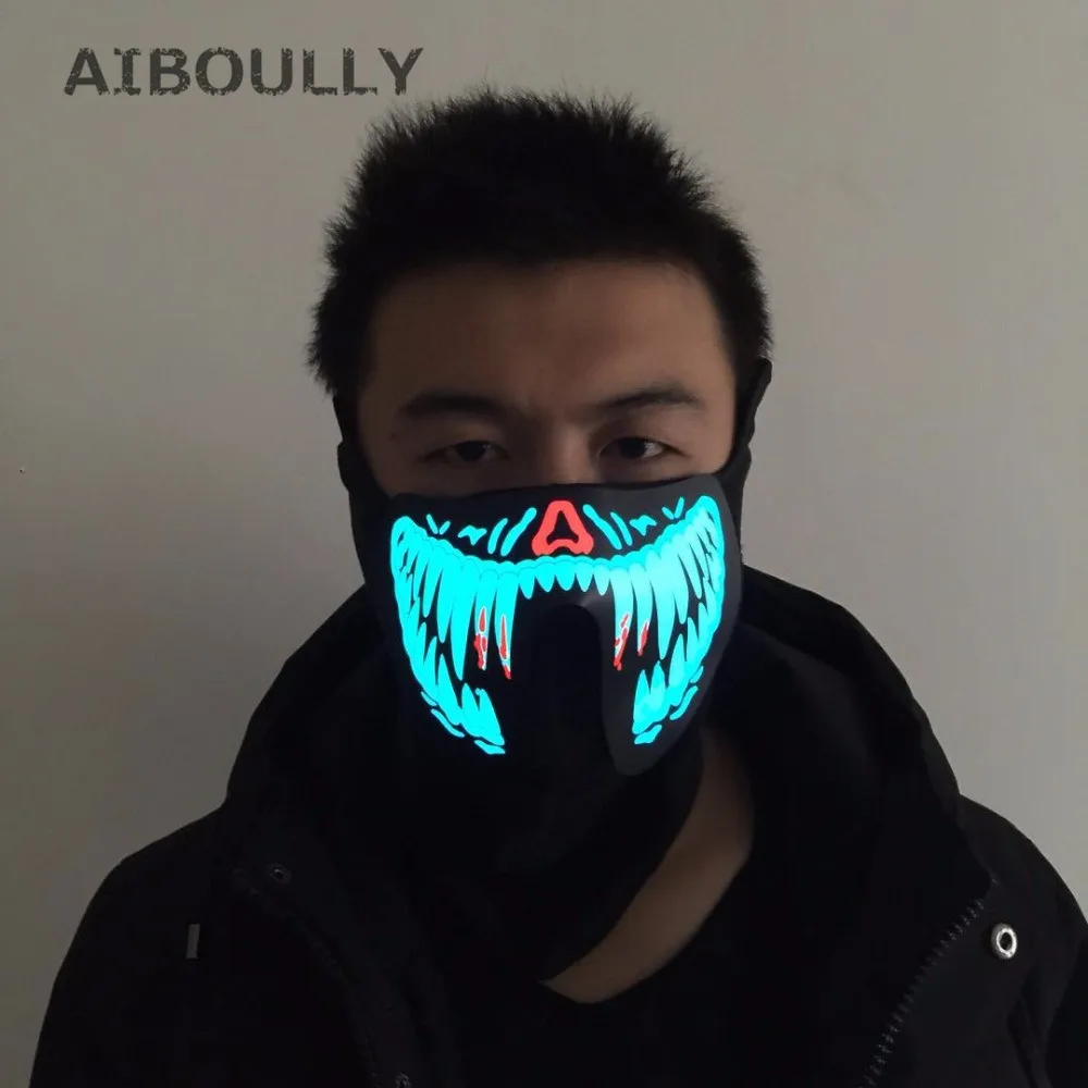 Крутая светодиодная светящаяся маска для лица шлем светильник танцевальный