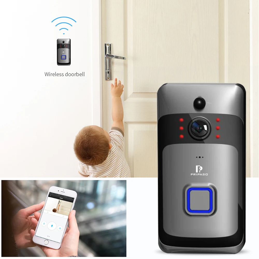 Pripaso дверной телефон звонок камера Smart IP видеодомофон WiFi видео 720P домашняя ИК
