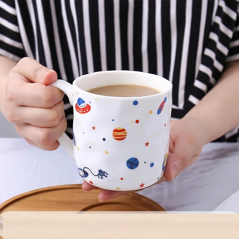 Милая керамическая чашка мультяшная кружка космическая галактика креативное
