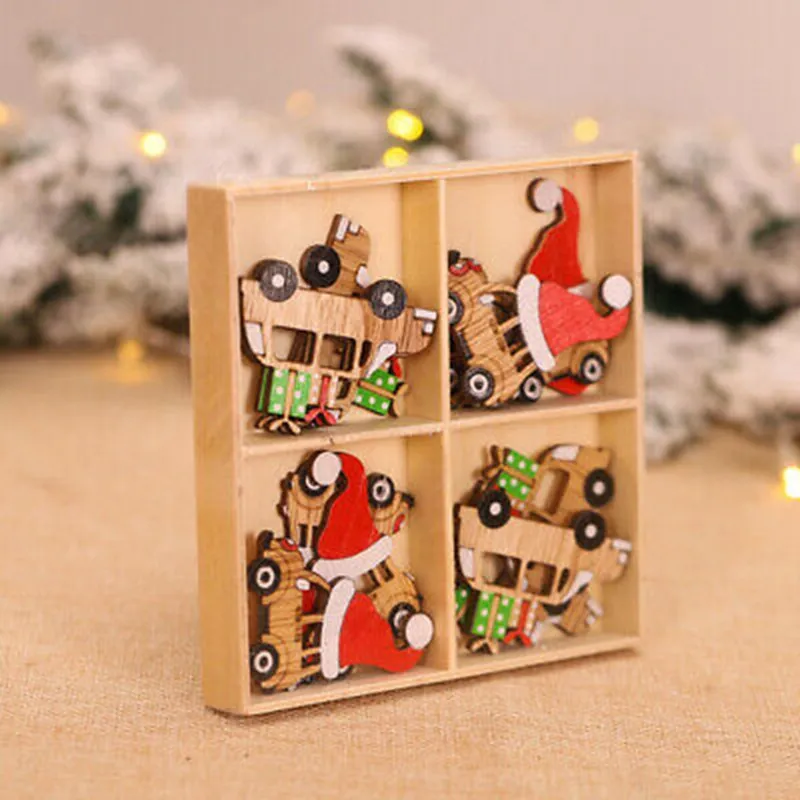 

Christmas Tree Ornament Pendant Gift Xmas Hanging Decorations Wooden 12PCS SET
