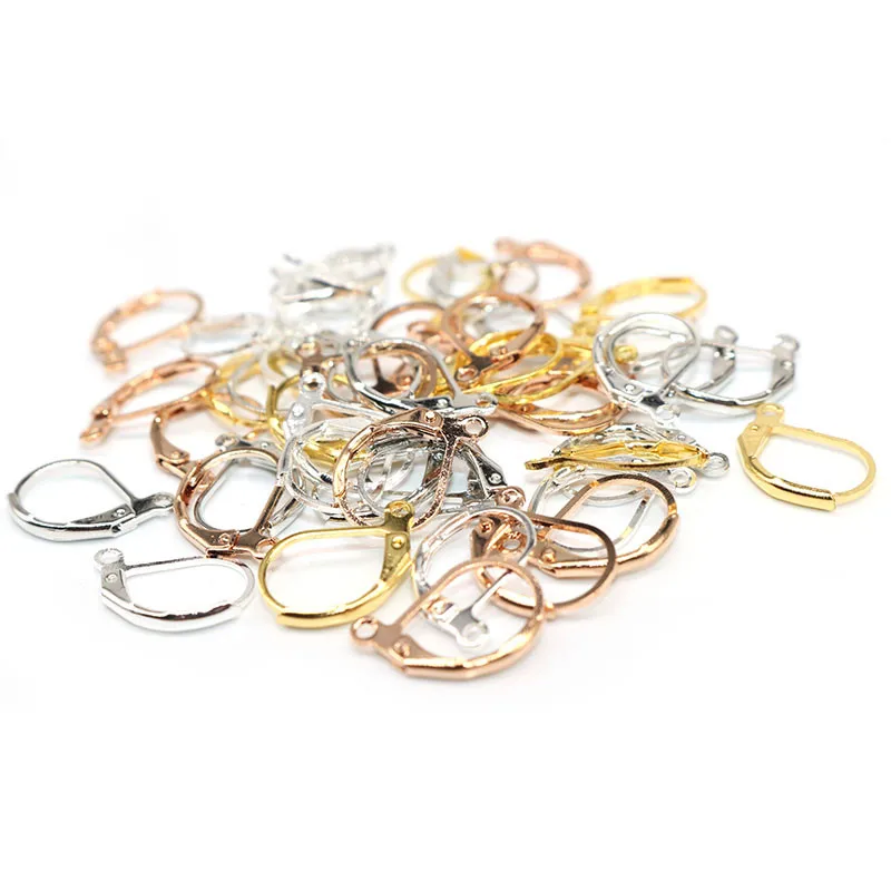 Fashion 50pcs Clip Earring Silver Copper Clip on Earring Findings Clasp Earings Making Accessories Clip Earing No Pierced