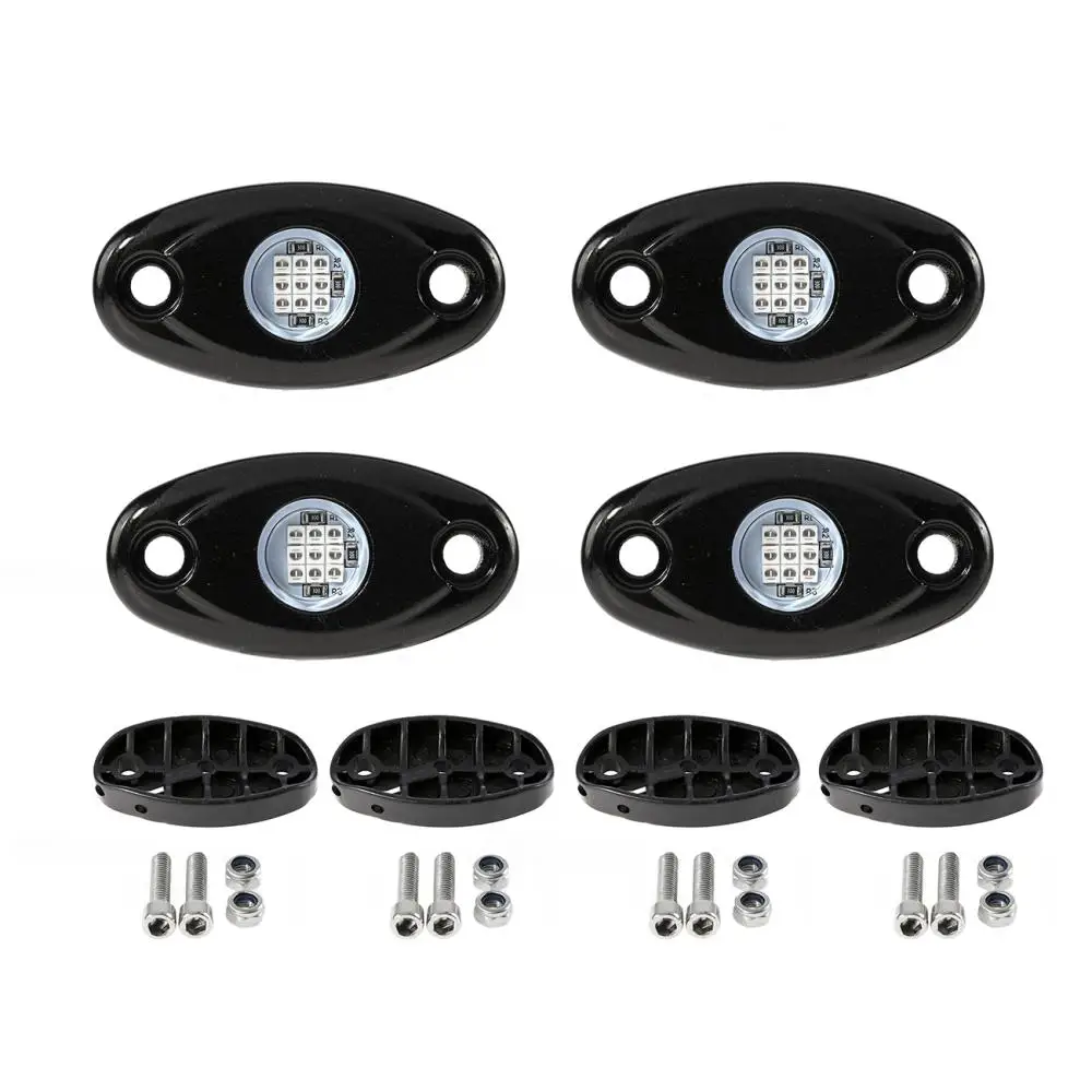 

4Pcs 9W LED Rock Light Underbody Lights IP68 Waterproof for Car Truck Pickups ATV UTV SUV Golf cart Boat Deck Decorative Lamps