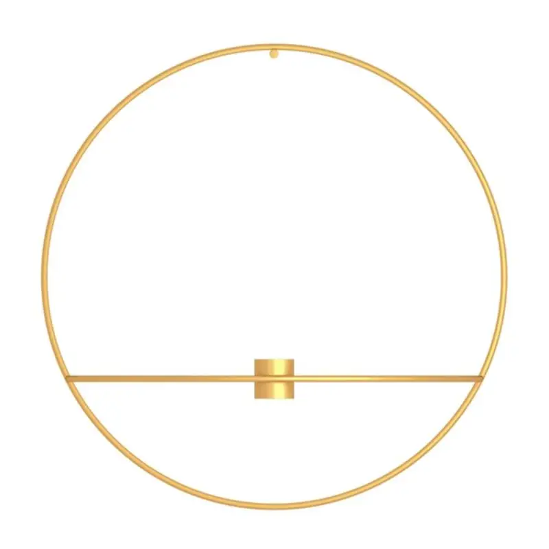 Gold 3 3D металлический подсвечник Круглый Подсвечник настенный Европейский геометрический чайный светильник домашний декор ремесла свадебное украшение - Цвет: Gold 3