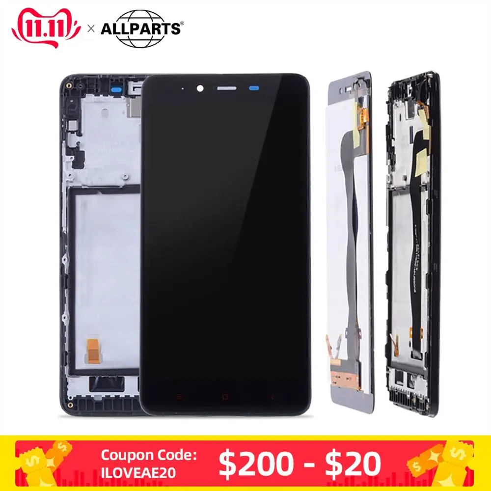 Дисплей для XIAOMI Redmi Note 2 LCD в сборе с тачскрином на рамке Оригинал 5.5''