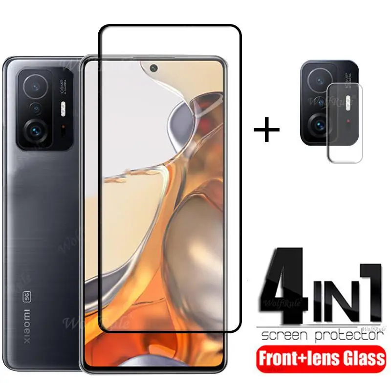 

4-in-1 For Xiaomi Mi 11T Pro Glass For Mi 11T Pro Tempered Glass Full Cover Glue 9H HD Screen Protector For Mi 10T 11T Pro Glass