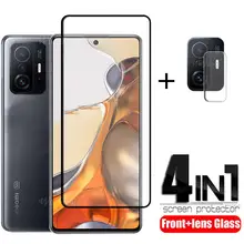4-in-1 For Xiaomi Mi 11T Pro Glass For Mi 11T Pro Tempered Glass Full Cover Glue Film Screen Protector For Mi 10T 11T Pro Glass