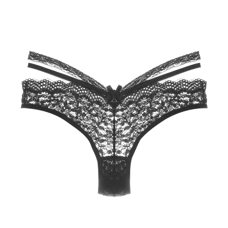Женские трусики CINOON сексуальное нижнее белье женское черные кружевные стринги с