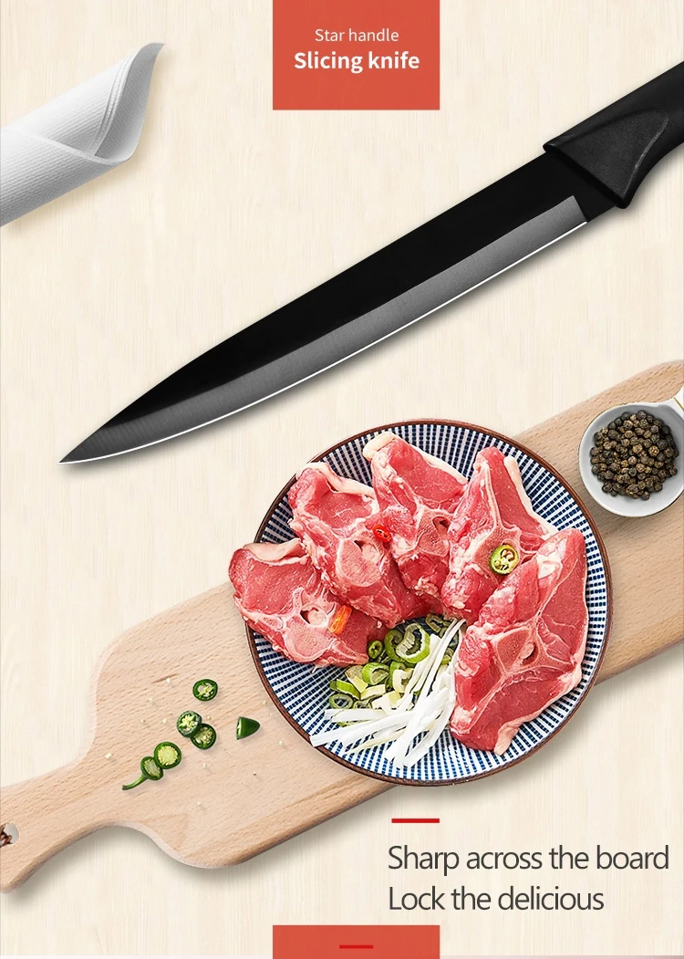 Черный модный набор кухонных ножей кухонные аксессуары Инструменты держатель из нержавеющей стали поварские ножи японский нож сантоку нож для хлеба