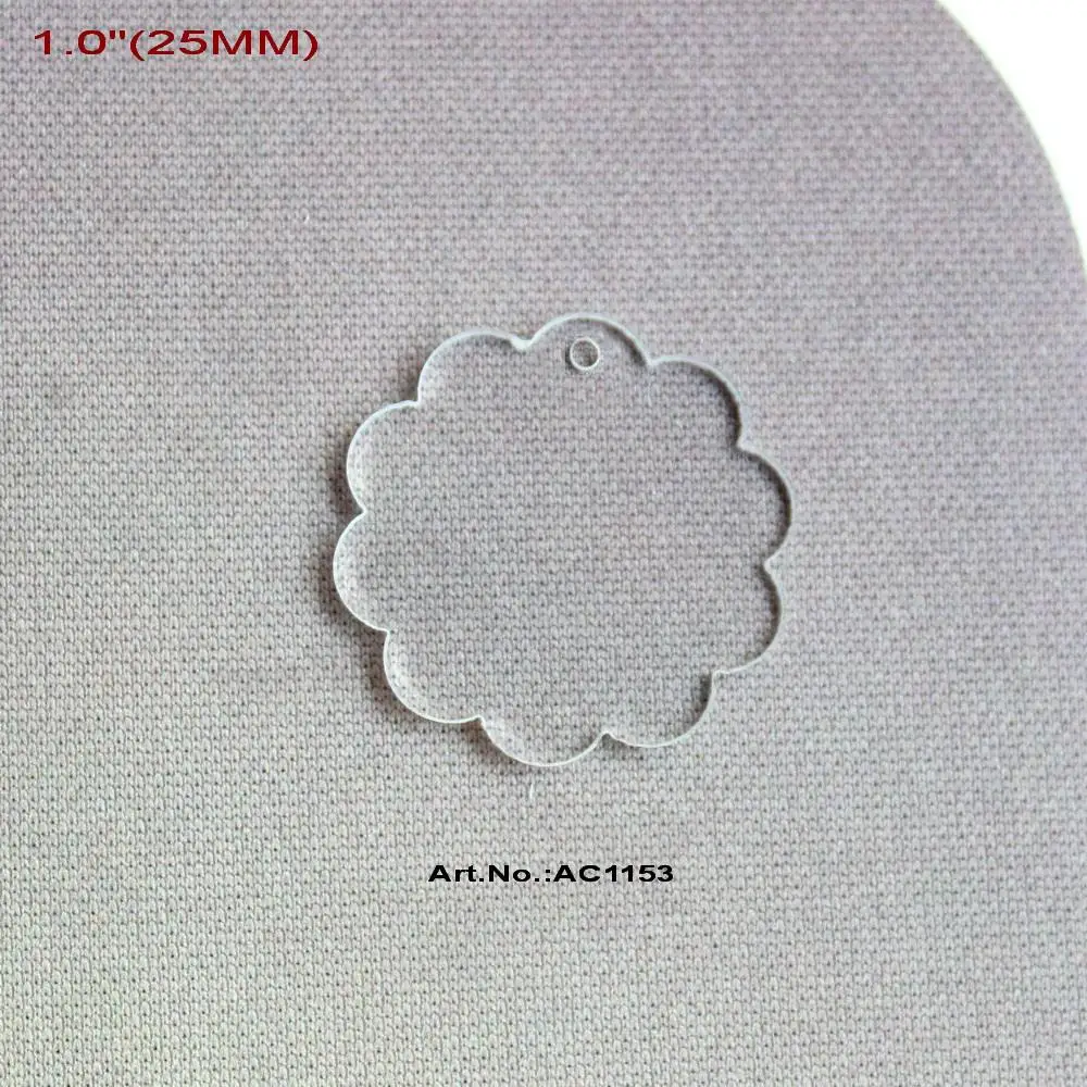 (10 шт./лот) 25 мм прозрачные акриловые серьги фестоны с отверстиями бусины 1 дюйм