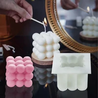 1pc silicone candle mould 3d cube square diy non stick molds for candle making silicone soap mold craft environmental protection
