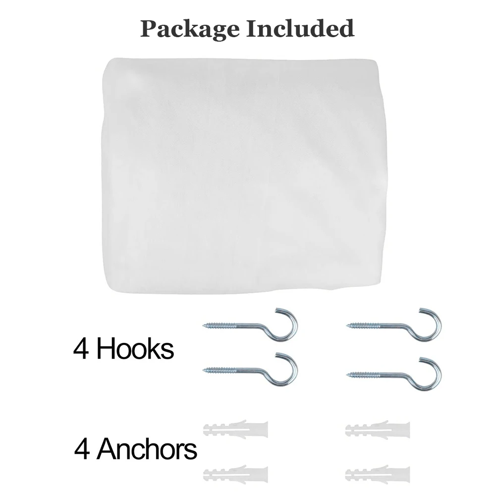 

Summer Mosquito Net Bed Canopy Four-Door Square Netting Curtain With Hanging Kit Easy Installation Baby Adults Family Travelling