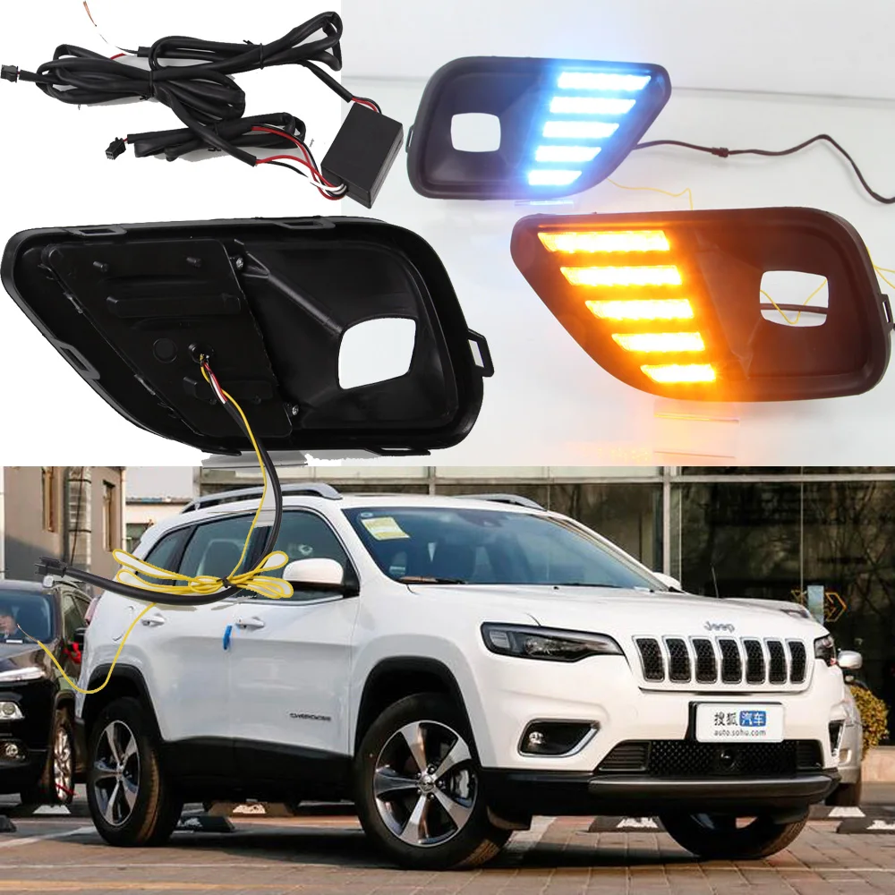 2019 ~ 2020y Автомобильные фары для Jeep Cherokee автомобильные аксессуары светодиодный DRL