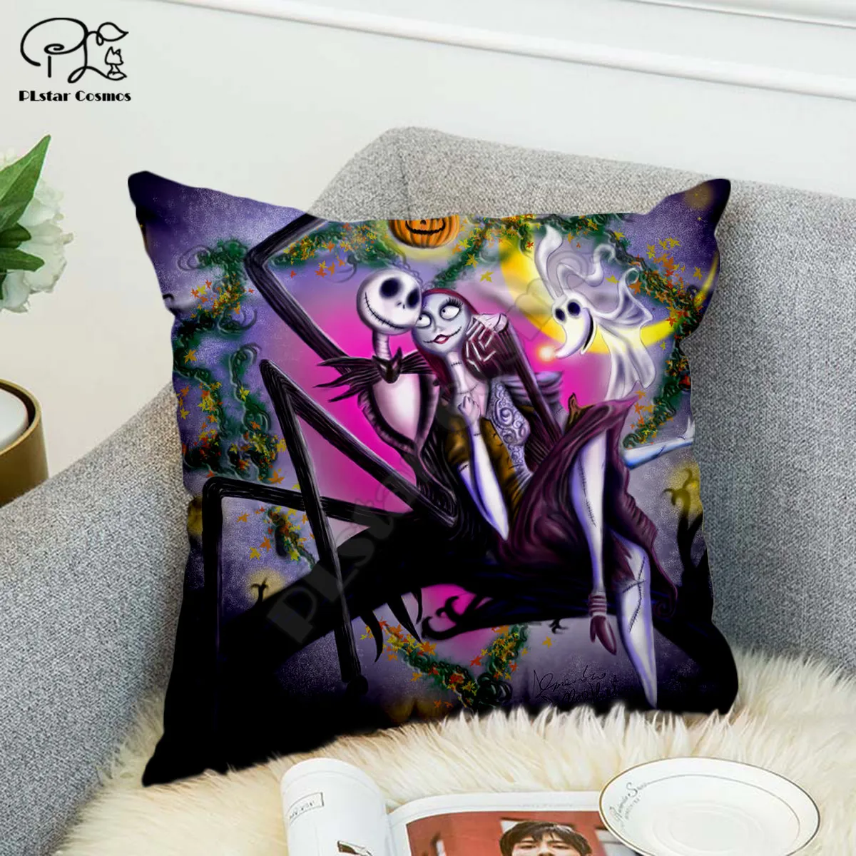 

The Nightmare Before Christmas 3D printed Polyester Decorative Pillowcases Throw Pillow Cover Square Zipper Pillow cases style-4