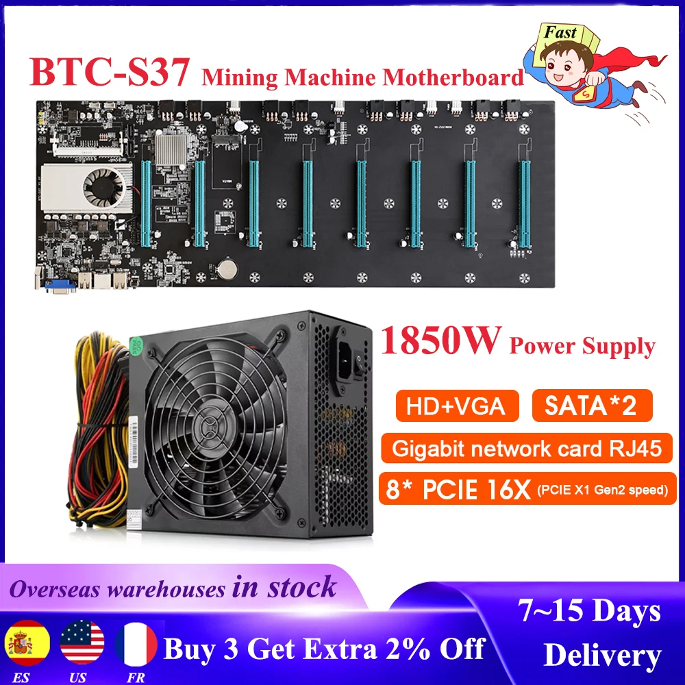 

Материнская плата Intel X79, Intel B85, DDR3, SATA BTC-S37, 1850 МГц