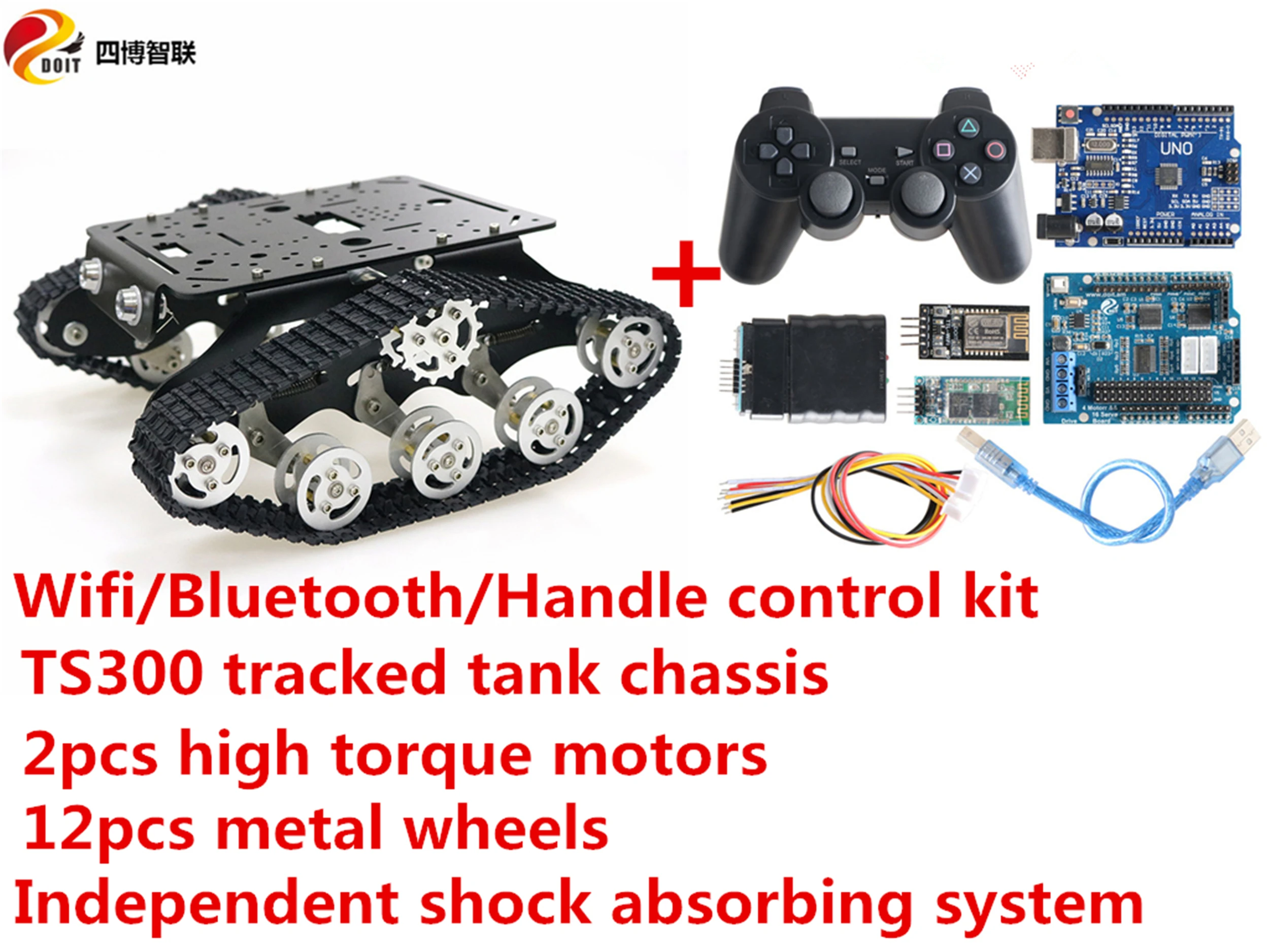 SZDOIT Wifi/Bluetooth/ручка управления TS300 металлическая гусеничная цепь RC робот танк шасси комплект 9 В/12 в двигатель DIY для Arduino Разобранная игрушка