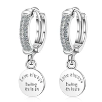 new fashion luxury shiny hoop earrings crystal with round pendants classic earring hoops huggies love always earring jewelry